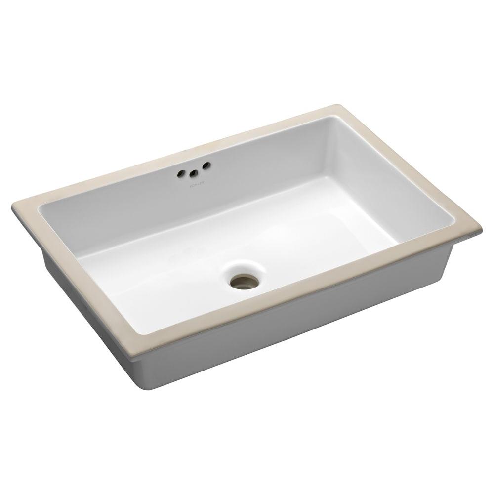 Kohler Kathryn Vitreous China Undermount Bathroom Sink In White With Overflow Drain