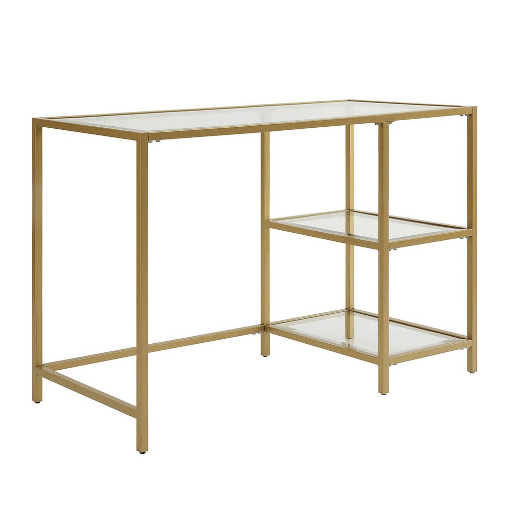 Carolina Cottage Marcello Gold Writing Desk With Shelves Cl4220g