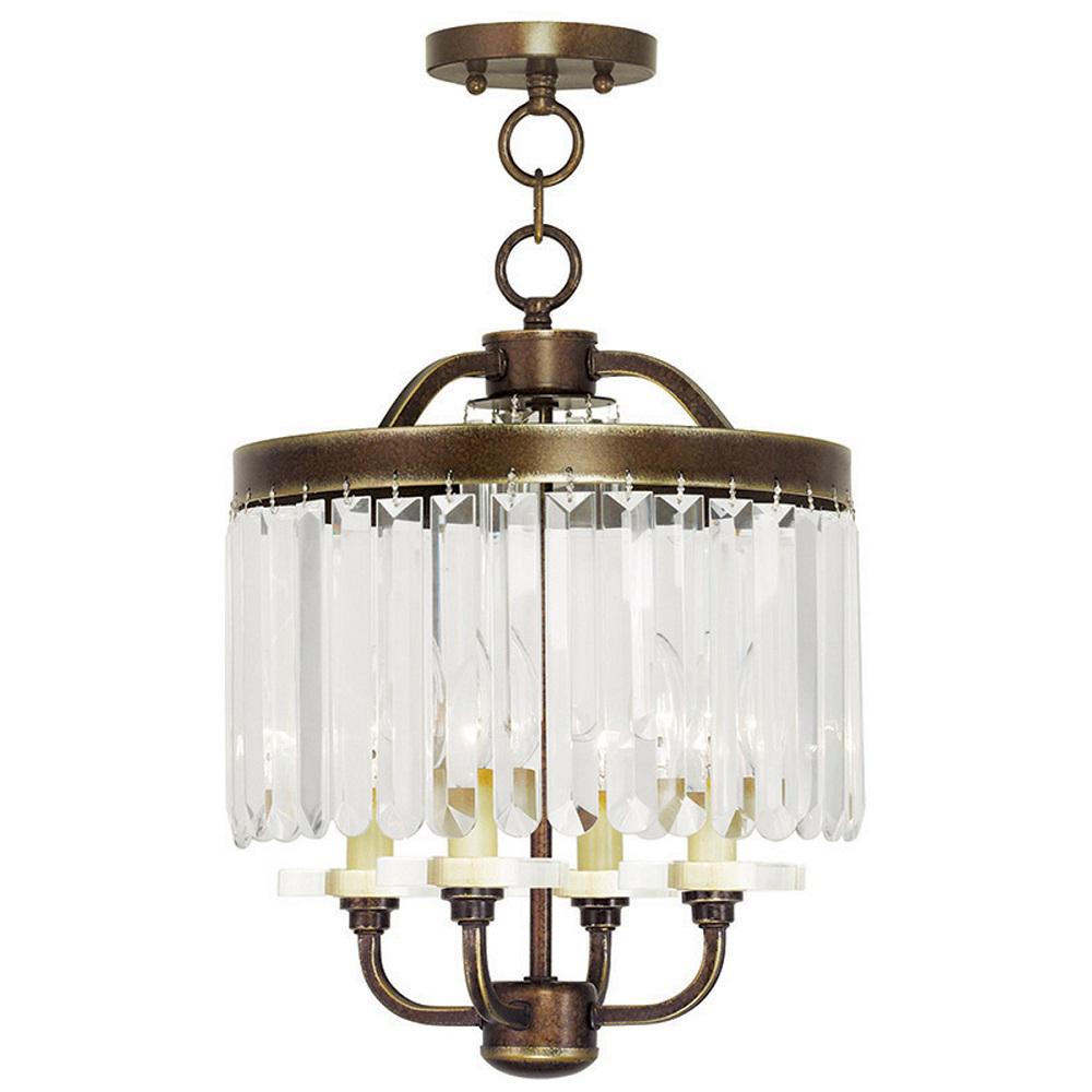 AF Lighting Naples 4Light Chrome Mini Chandelier with Clear Plastic Bead Accents83504H The