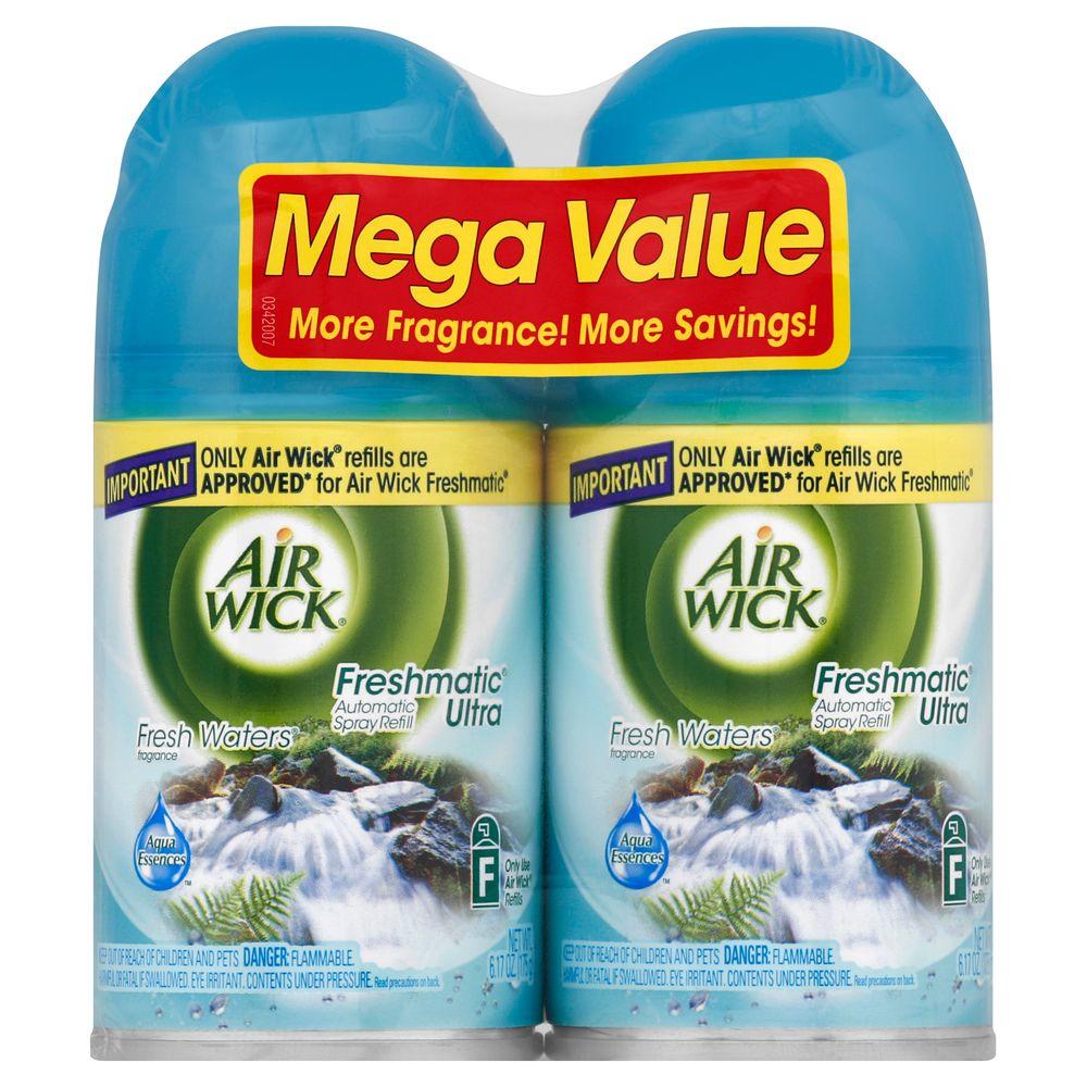 Air Wick Freshmatic Ultra 6 17 Oz Fresh Waters Automatic Air Freshener Spray Refill 2 Pack