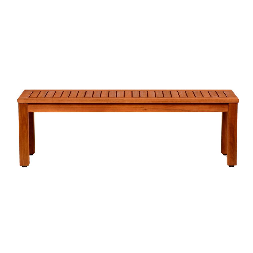 Amazonia Cooper 53 in. Eucalyptus Backless Patio BenchSC RICHBENCH