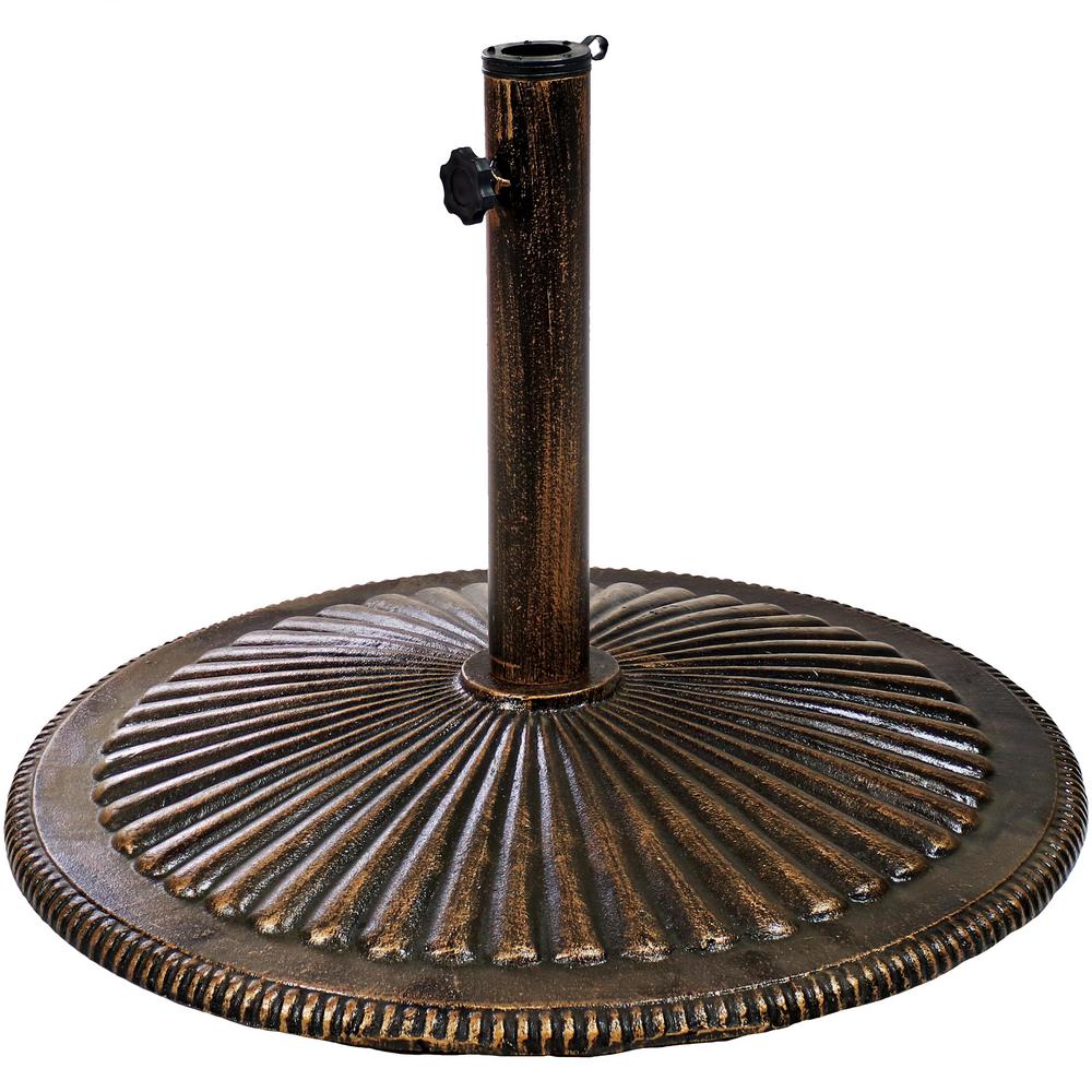 Island Umbrella 50 Lb Classic Cast Iron Patio Umbrella Base In Bronze Nu5405a The Home Depot