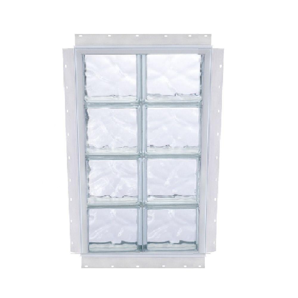 TAFCO WINDOWS 16.5 In. X 48.5 In. NailUp Wave Pattern Solid Glass Block ...