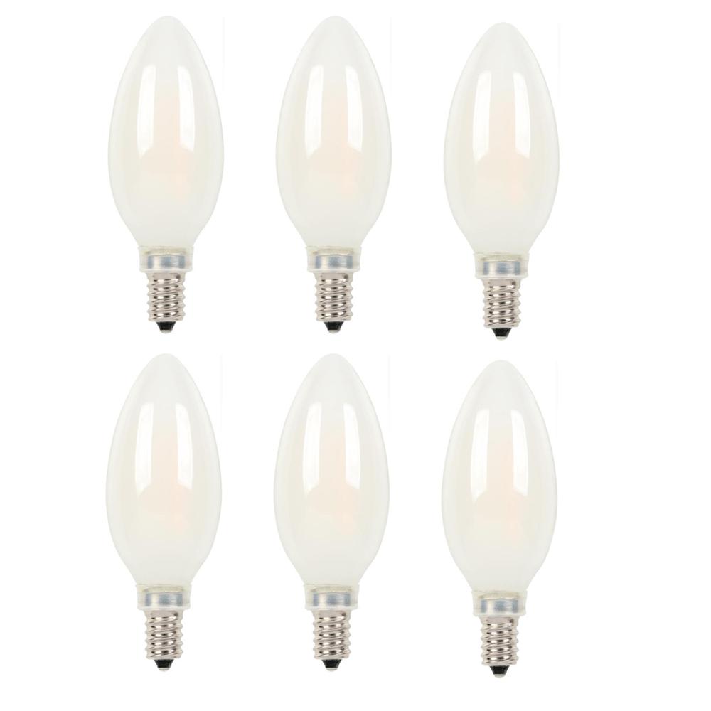 Westinghouse 3316800 40W Equivalent B11 Dimmable Clear Filament Led Light Bulb with Candelabra Base 6 Pack