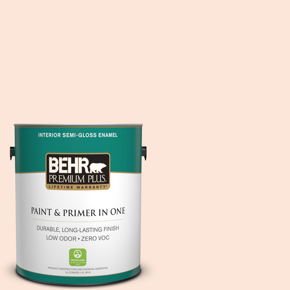 BEHR Premium Plus 1 gal. 230C1 Winthrop Peach SemiGloss Enamel Zero