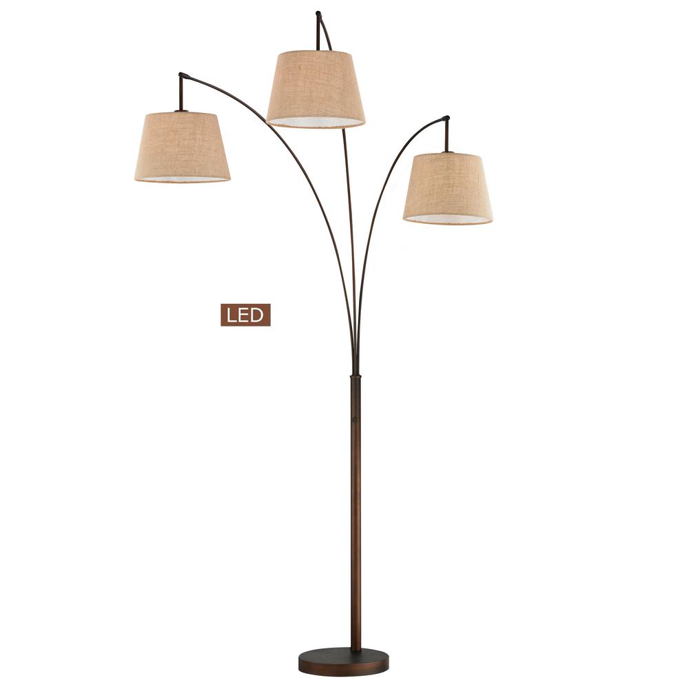 Artiva Luce 84 In 3 Arched Antique Bronze Floor Lamp With Dimmer