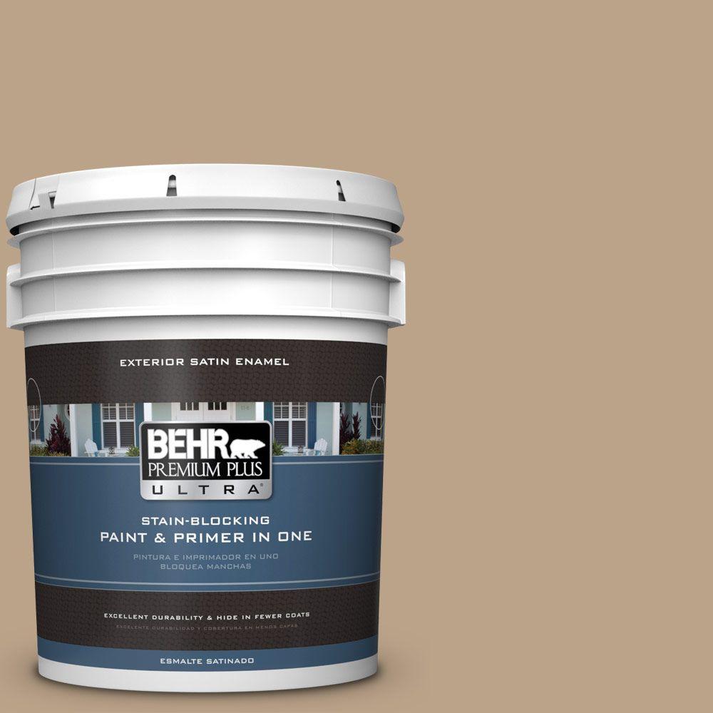 BEHR Premium Plus Ultra 5gal. 710D4 Harvest Brown Satin Enamel