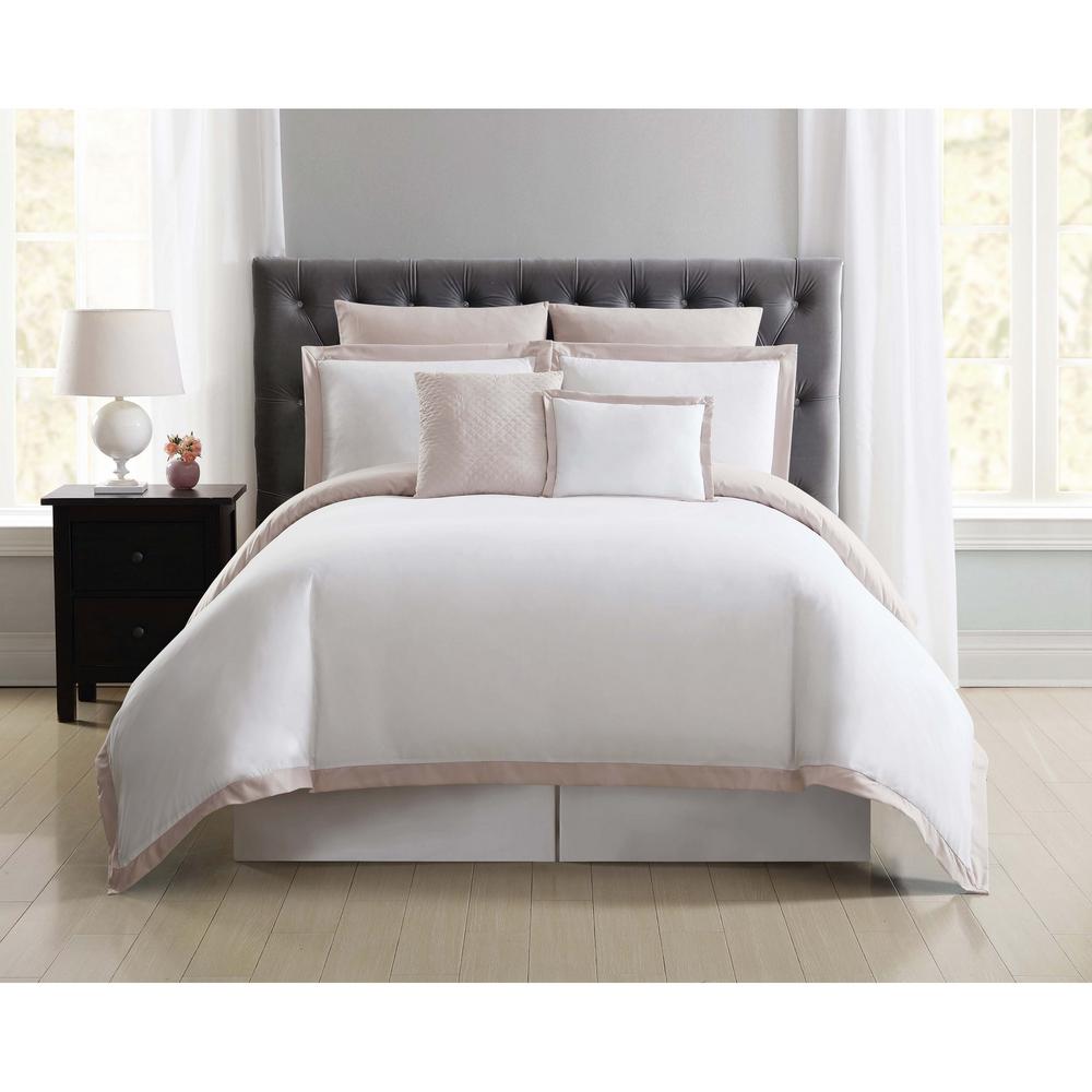 Truly Soft Everyday Hotel Border Blush 7 Piece King Duvet Set Everyday Hotel Border Blush 7 Piece King Duvet Set