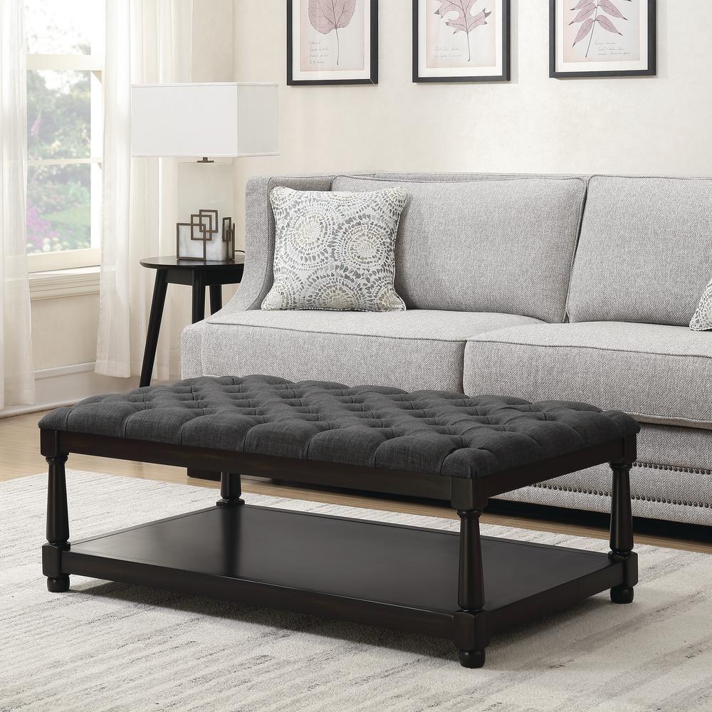 Large Rectangular Ottoman Coffee Table : Square Leather Ottoman Coffee