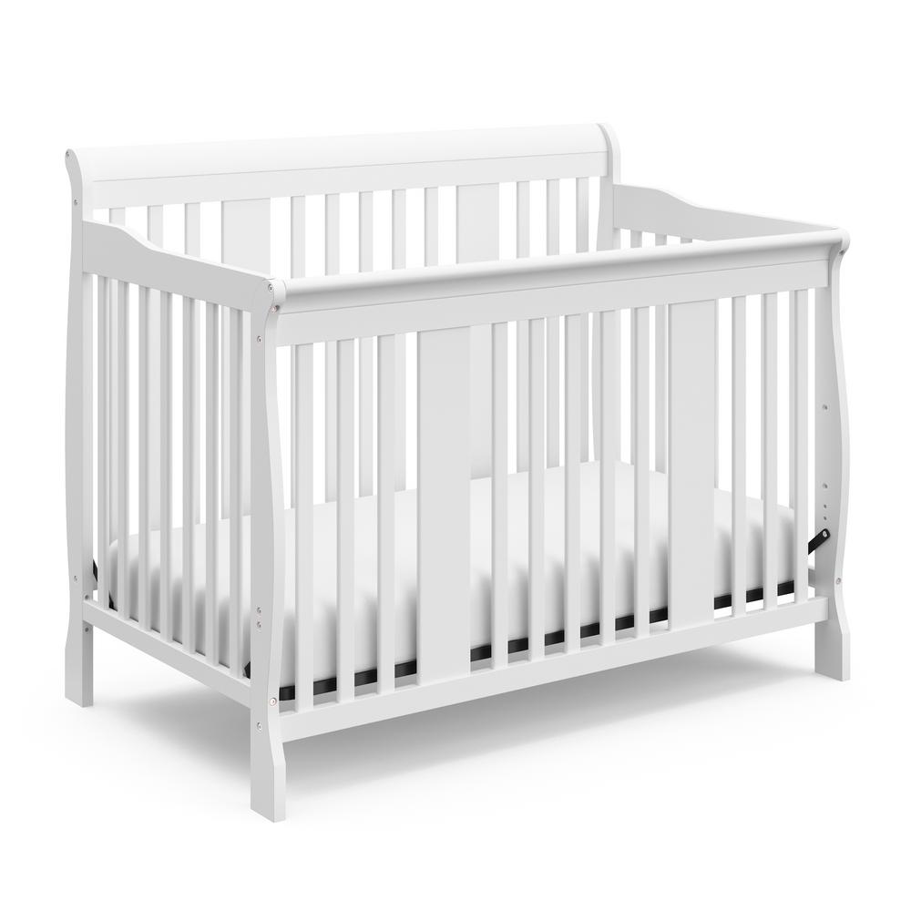 Amazon Com Storkcraft Steveston 4 In 1 Convertible Crib White Easily Converts To Toddler Bed Day Bed Or Full Bed Three Position Adjustable Height Mattress Some Assembly Required Mattress Not Included Baby