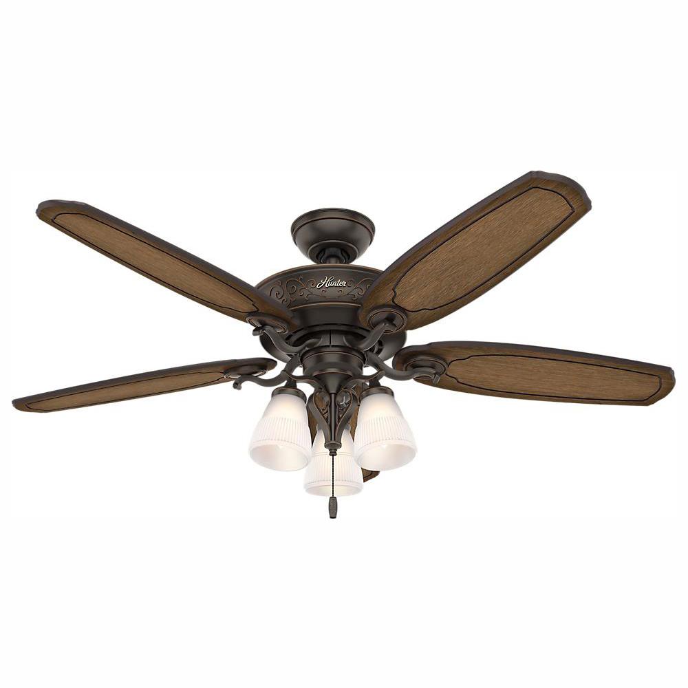 Hunter Osbourne 54 In Led Indoor Onyx Bengal Ceiling Fan