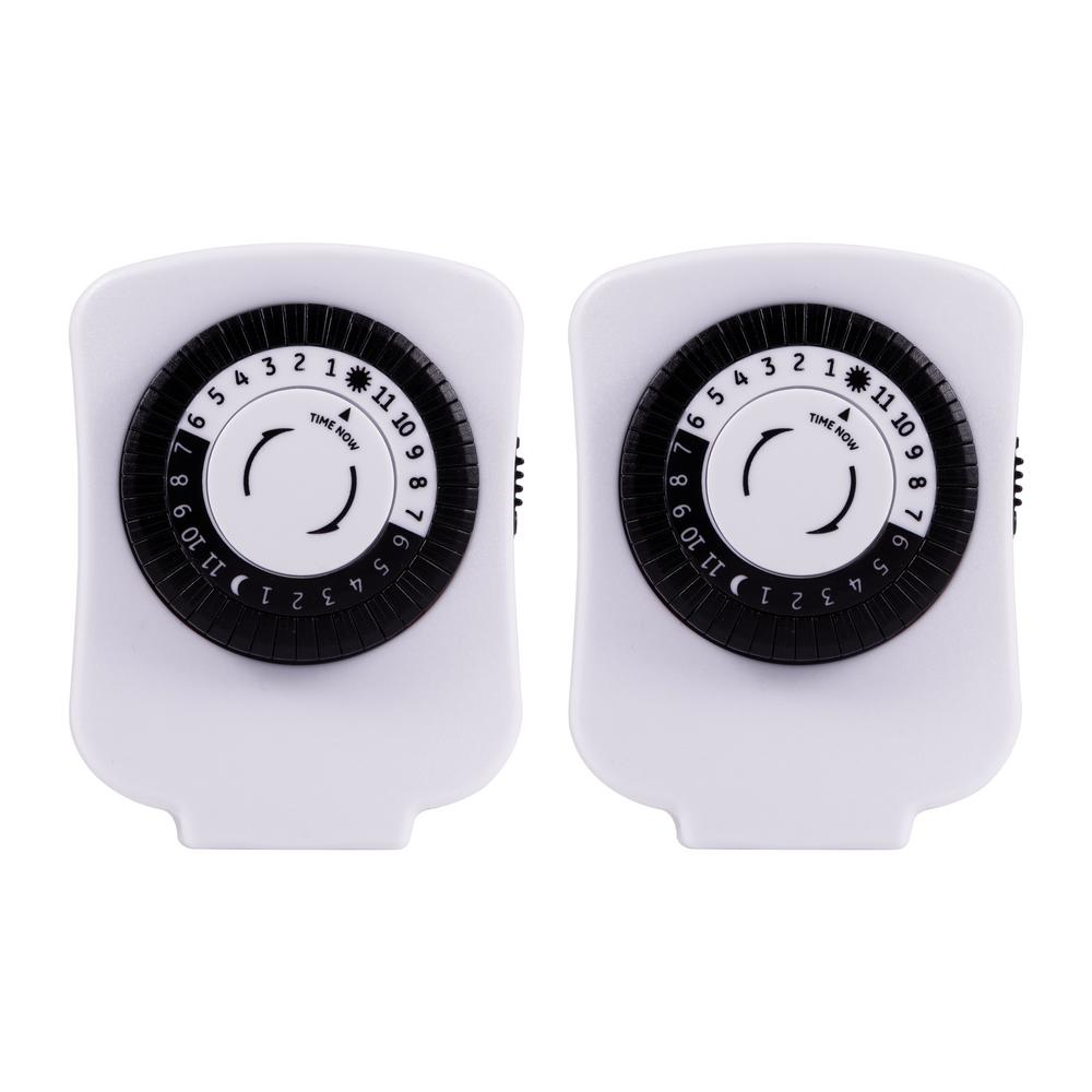 GE 24Hour 1Outlet Plug In Mechanical Timer (2Pack)15417 The Home