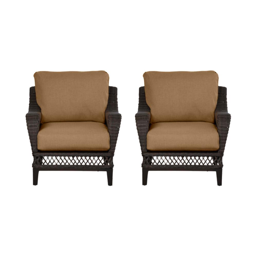 Hampton Bay Woodbury Dark Brown Wicker Outdoor Patio Lounge Chair