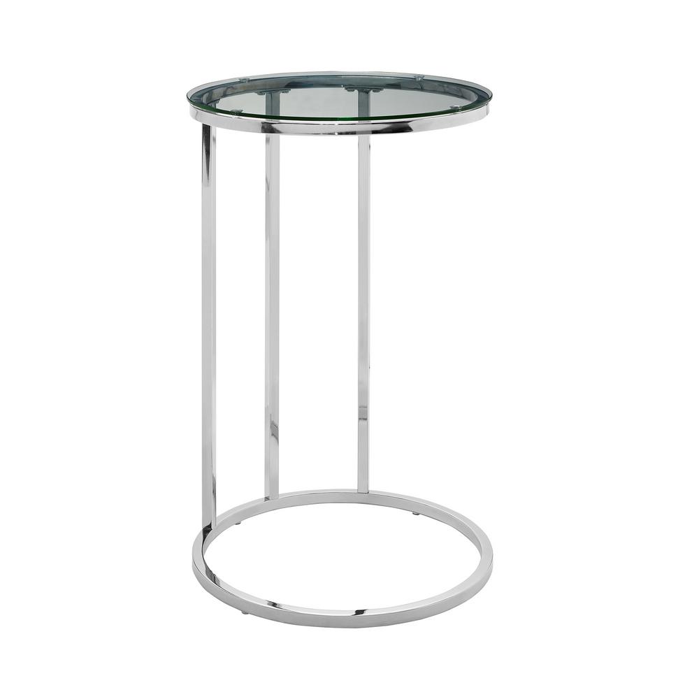 Walker Edison Furniture Company 16 In Chrome Base Clear Walker Edison Furniture Company 16 In Chrome Base Clear