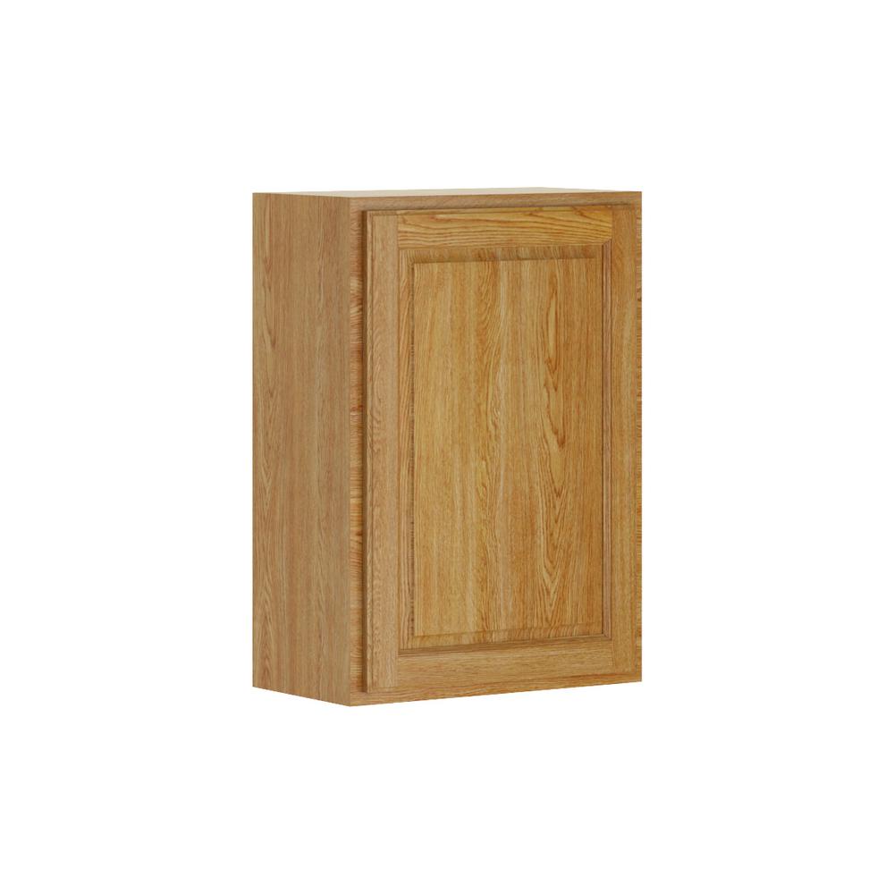 Hampton Bay Madison Assembled 21x30x12 In Wall Cabinet Warm Oak