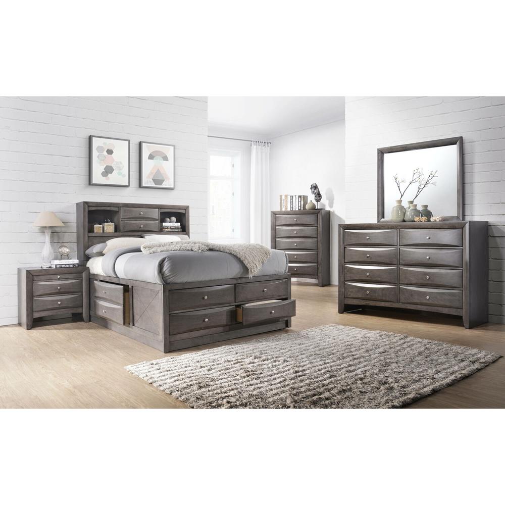 Cambridge Orleans Storage 5 Piece Gray Queen Size Bedroom