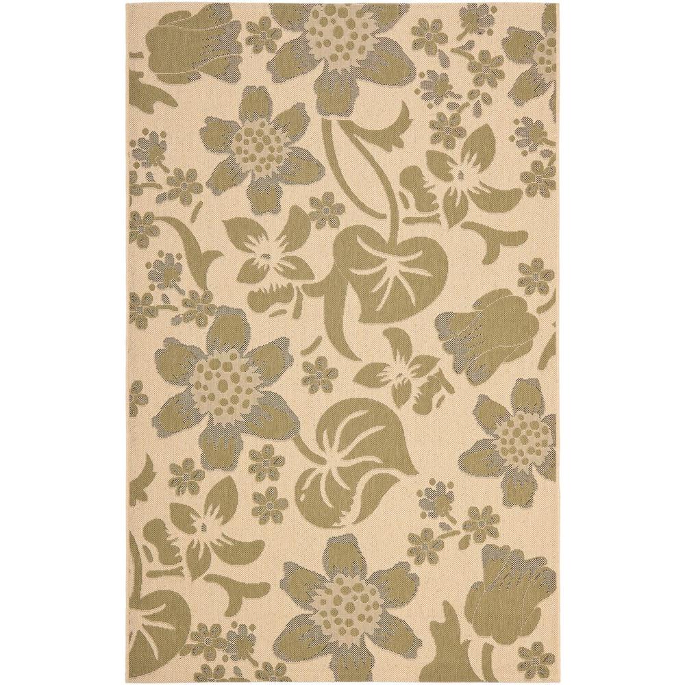 Safavieh Courtyard Cream/Green 8 ft. x 11 ft. Indoor/Outdoor Area Rug