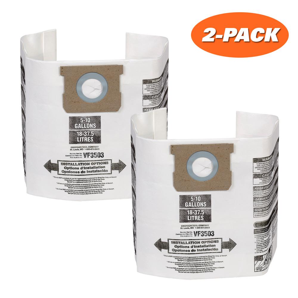 Ridgid High-Efficiency Size B Dust Bags for 6 Gal. to 10 Gal. Ridgid