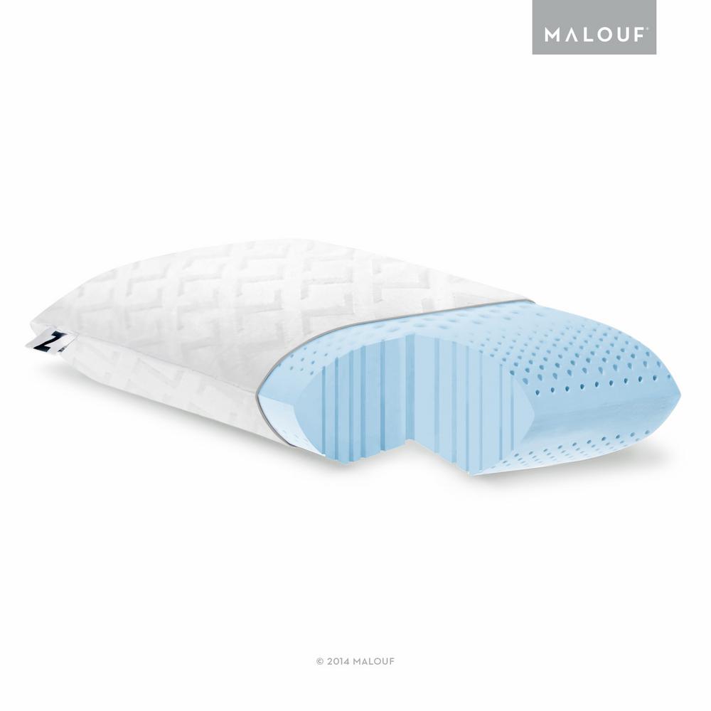 Malouf Z Zoned Dough Gel Memory Foam Pillow Queen Low LoftZZQQLPZG