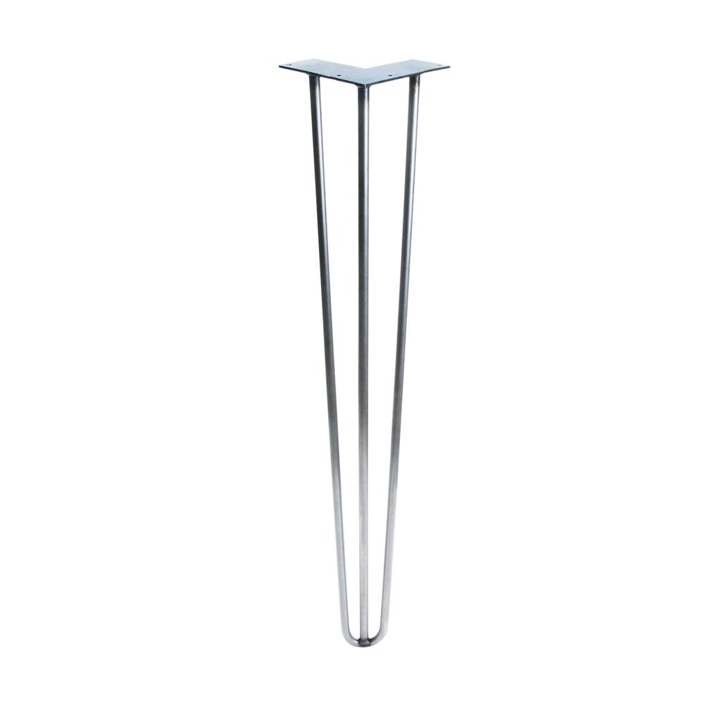 Heavy Duty 1/2 in. Dia 38 in. Raw Steel 3-Rod Hairpin Leg ...