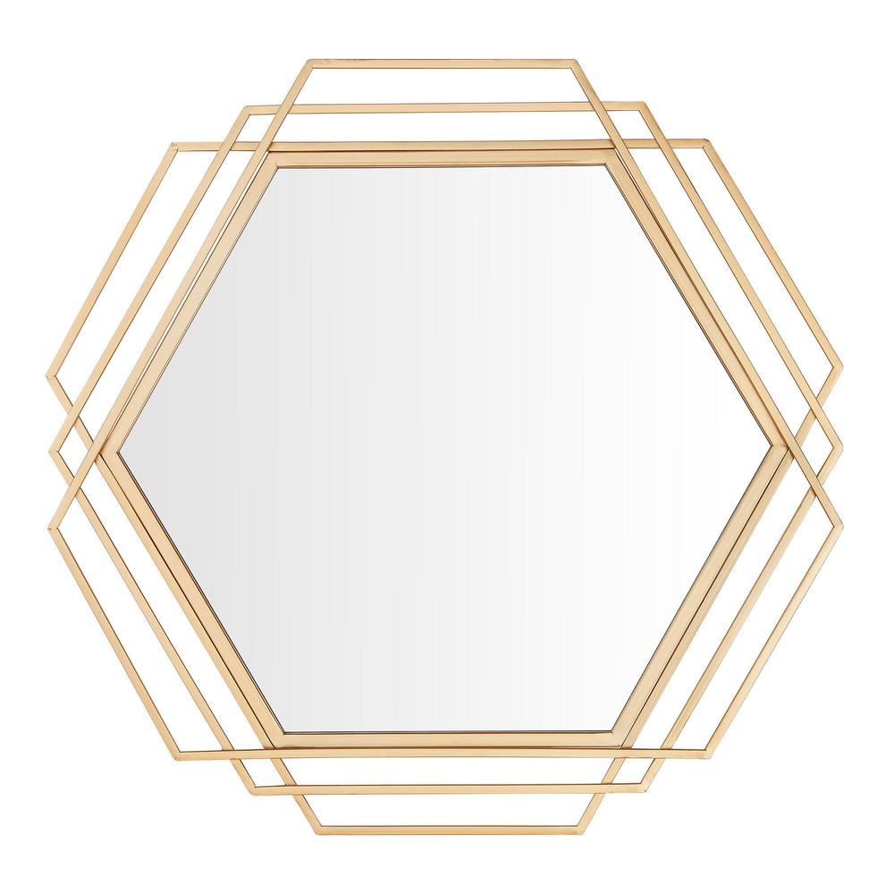 StyleWell StyleWell Wood and Gold Metal WallMount Geometric Floating