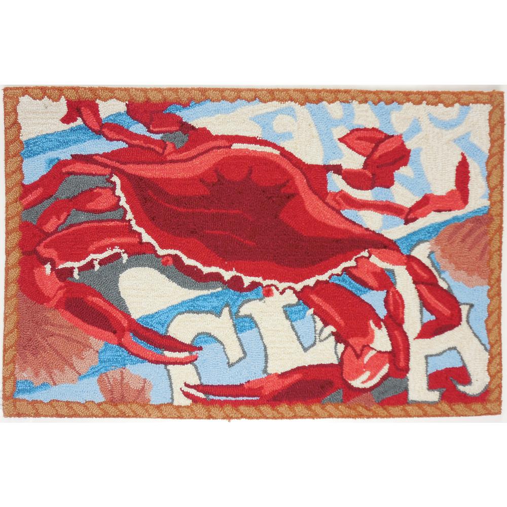 Fresh Catch Crab Multi 2 Ft X 3 Area Rug Py Jg001 The Home Depot Fresh Catch Crab Multi 2 Ft X 3 Area Rug