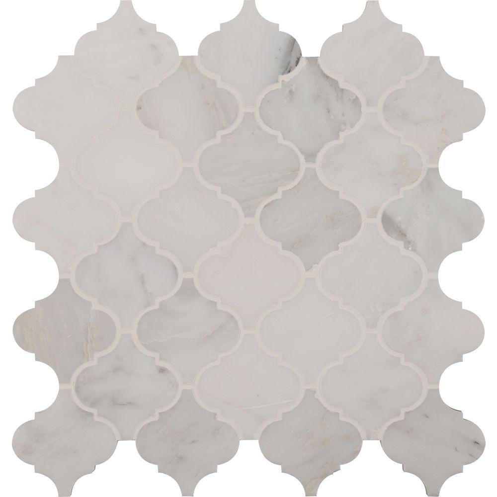 Msi Greecian White Arabesque 12 In X 10 Mm Polished Marble Mosaic Floor And Wall Tile Sq Ft Case