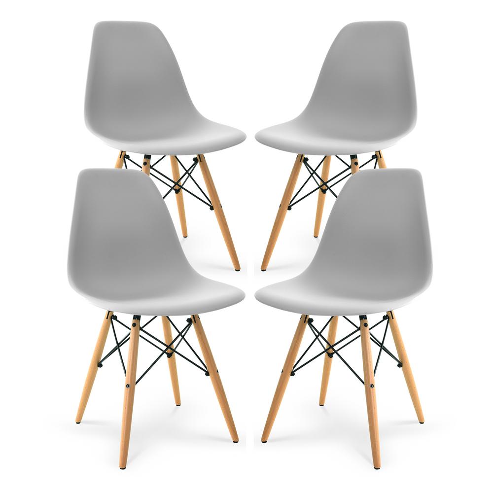 Poly And Bark Vortex Harbor Grey Side Chair With Walnut Legs Set Of Poly And Bark Vortex Harbor Grey Side Chair With Walnut Legs Set Of 4