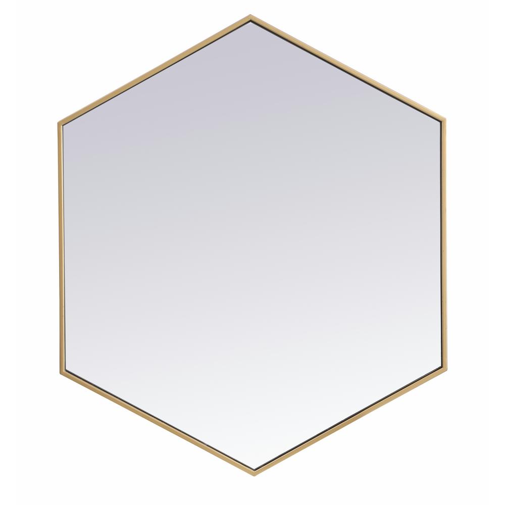 Timeless Home 40 in. H X 30 in. W Modern Rectangular Metal Framed Brass