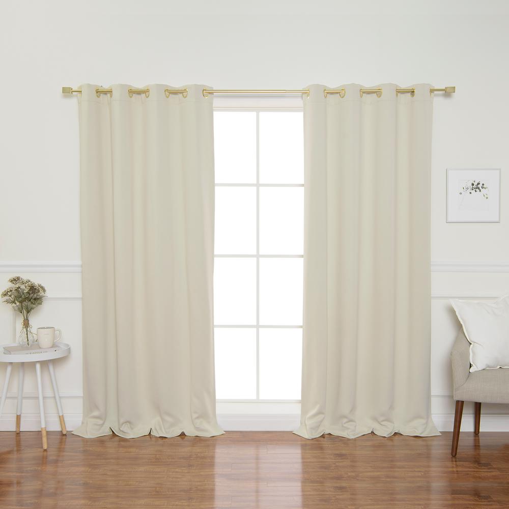 Gold Grommet 84 In L Triple Weave Blackout Curtain Panel Ivory Gold Grommet 84 In L Triple Weave Blackout Curtain Panel Ivory 2 Pack Yg 27 Gld Bis The Home Depot