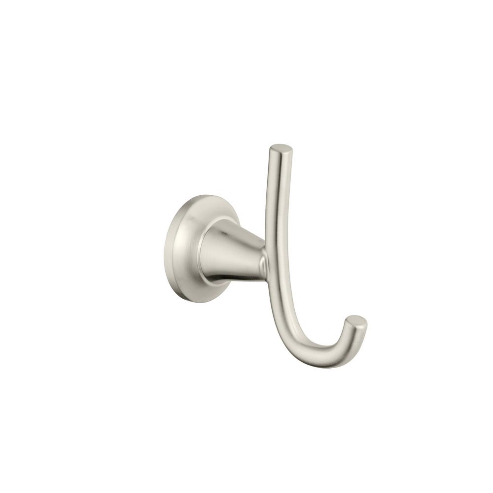 Glacier Bay Constructor Double Robe Hook in Brushed Nickel-20118-2204 ...