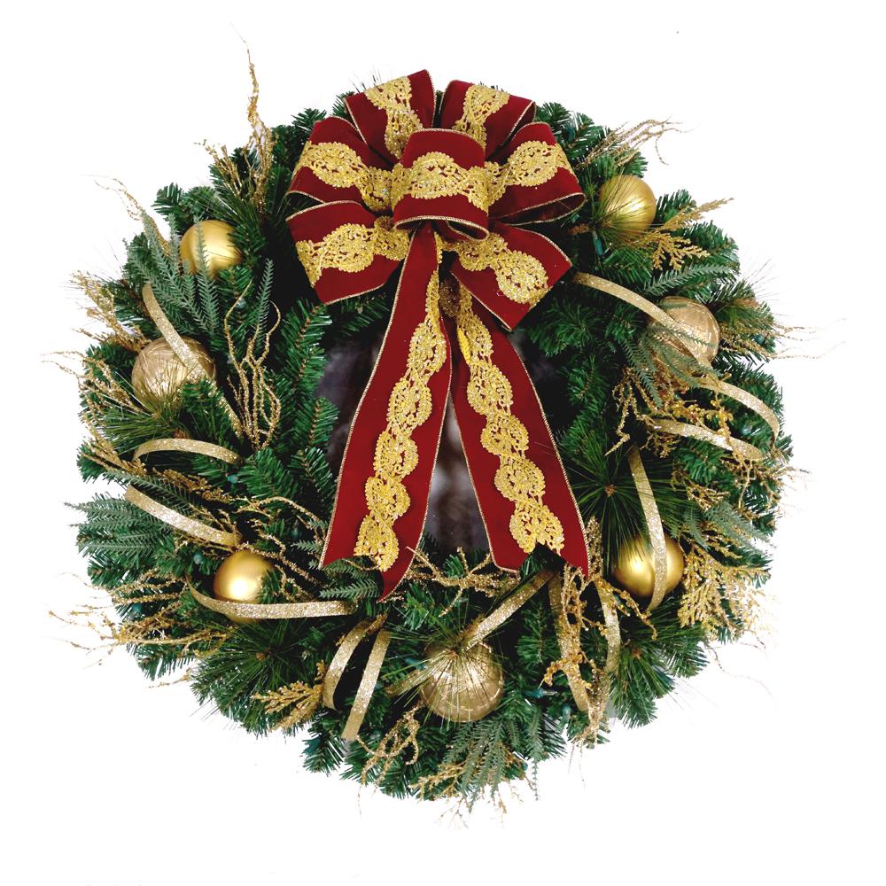 Battery Operated Christmas Greenery Decorations The 36 In Led Pre Lit Valenzia Artificial Christmas Wreath