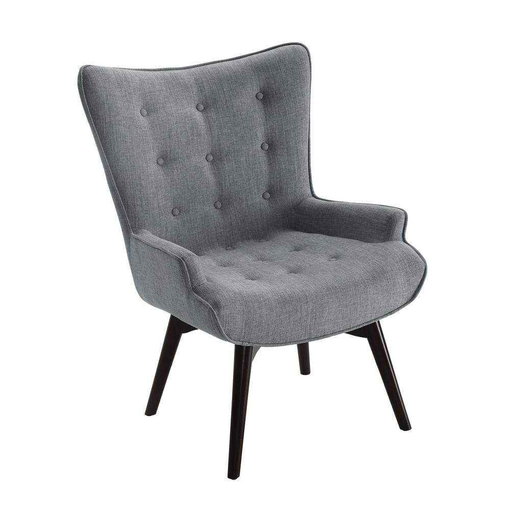 Logrono Gray Color Accent Chair With Ottoman Cm Ac6164 The Home Depot