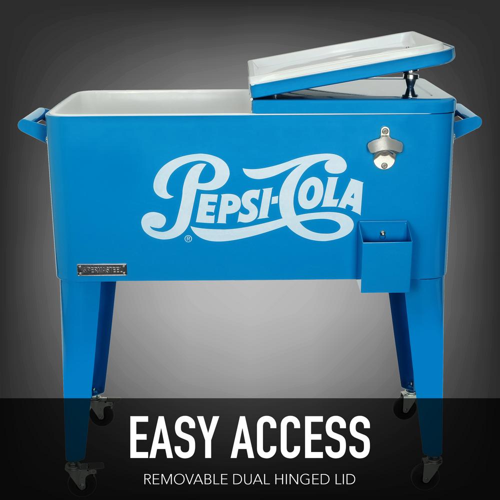 Permasteel 80 Qt Rolling Patio Cooler Ps 203 Pepsi The Home Depot - Permasteel 80 Qt Rolling Patio Cooler Cart In Blue Permasteel 80 Qt Rolling Patio Cooler Ps 203 Pepsi The Home Depot - Permasteel 80 Qt Rolling Patio Cooler Cart In Blue