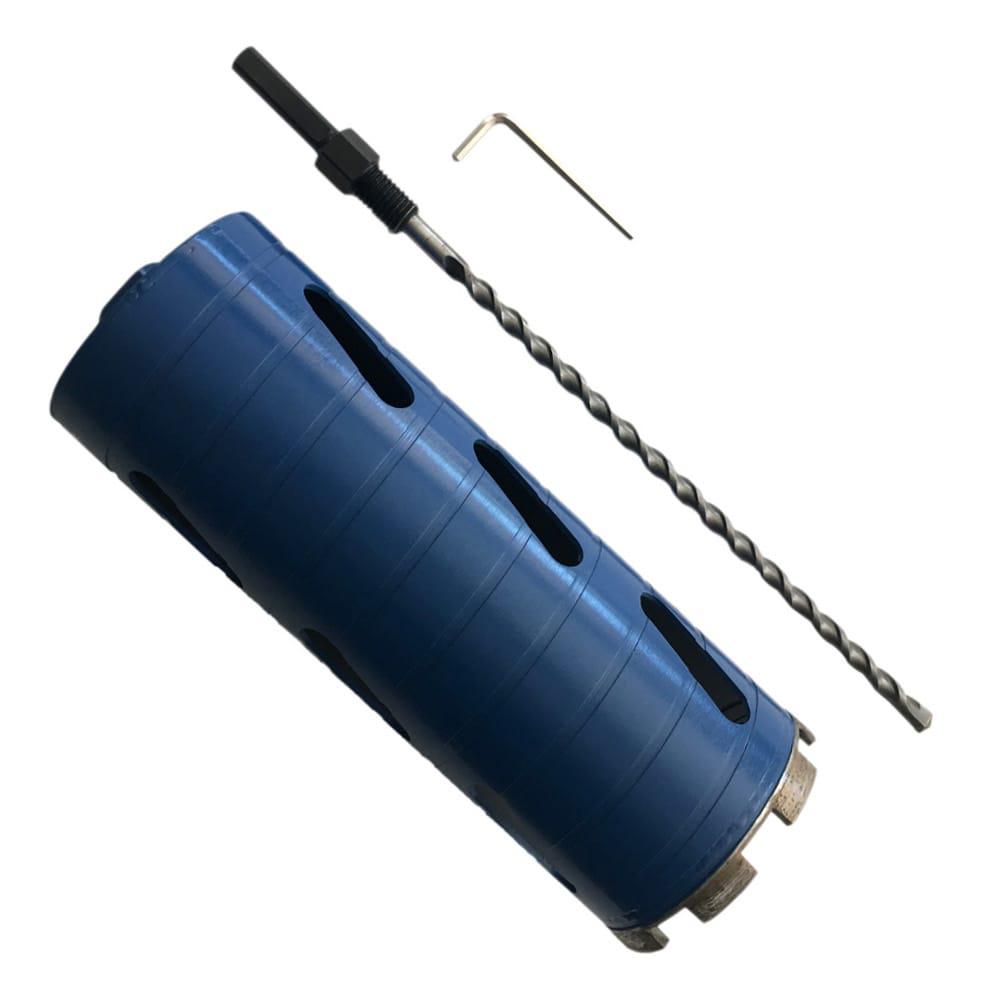 EDiamondTools 6 in. Dry Diamond Core Drill Bit for Brick and Block, 9.5 in. Drilling Depth, 1/2 in. Chuck Pilot Bit Adapter