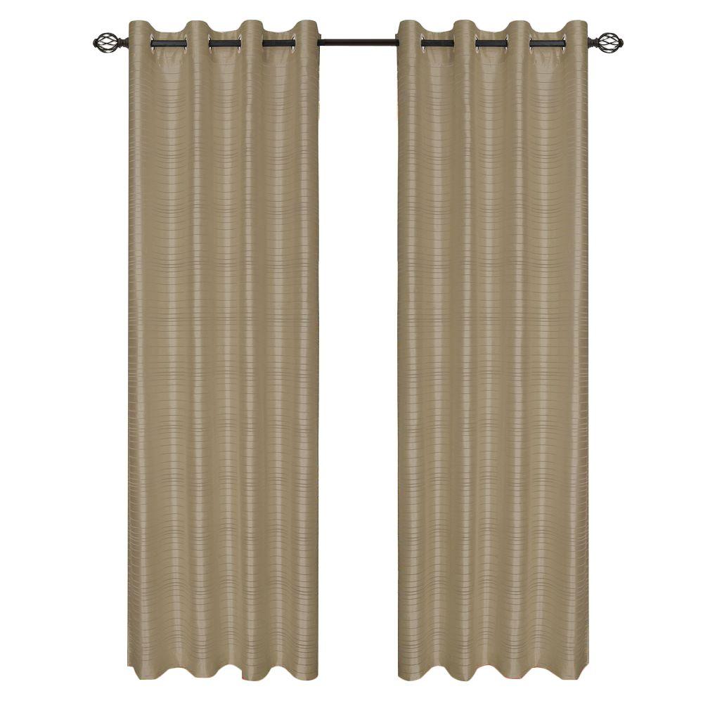 Lavish Home Taupe Maggie Grommet Curtain Panel, 95 in. Length6395Q298