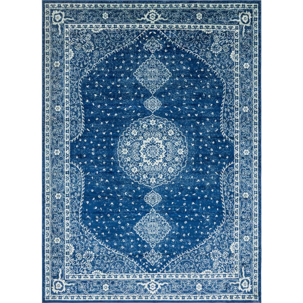 Polypropylene Tufted Rectangle Machine Made Carpet Navy Blue Area Rug 9 x 12 ft
