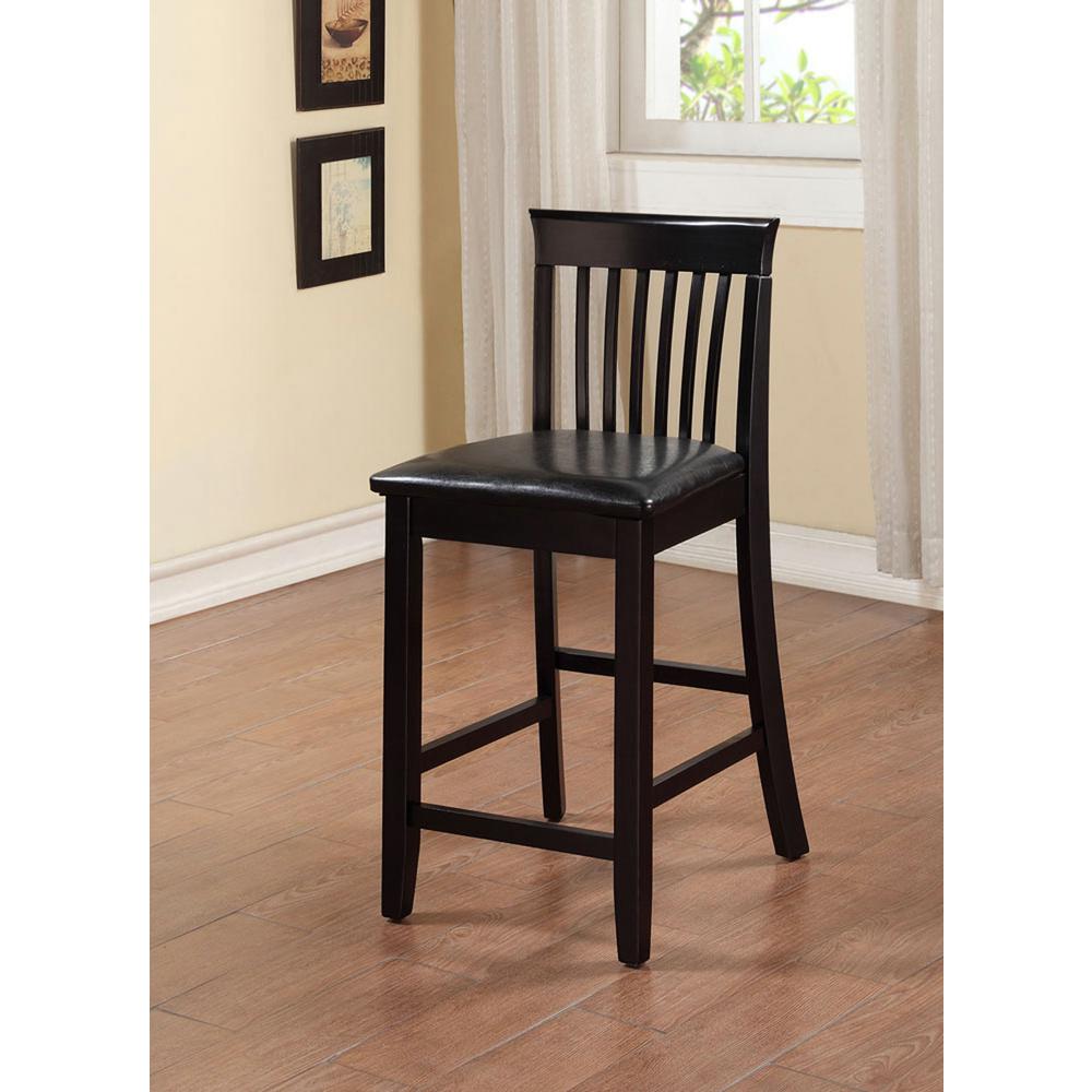 Linon Home Decor Torino 24 in. Black Cushioned Bar Stool-01857BLK01U