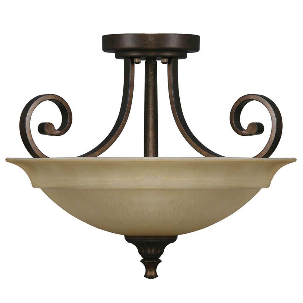 UPC 802513161342 product image for .N/A Ceiling Mounted Lighting Carina 2-Light Aged Bronze Semi Flush Mount Light  | upcitemdb.com