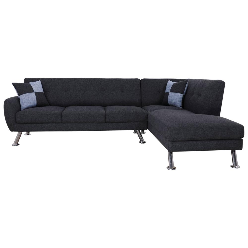 Star Home Living Cam Black Grey Right Facing Sectional Sofa Star Home Living Cam Black Grey Right Facing Sectional Sofa
