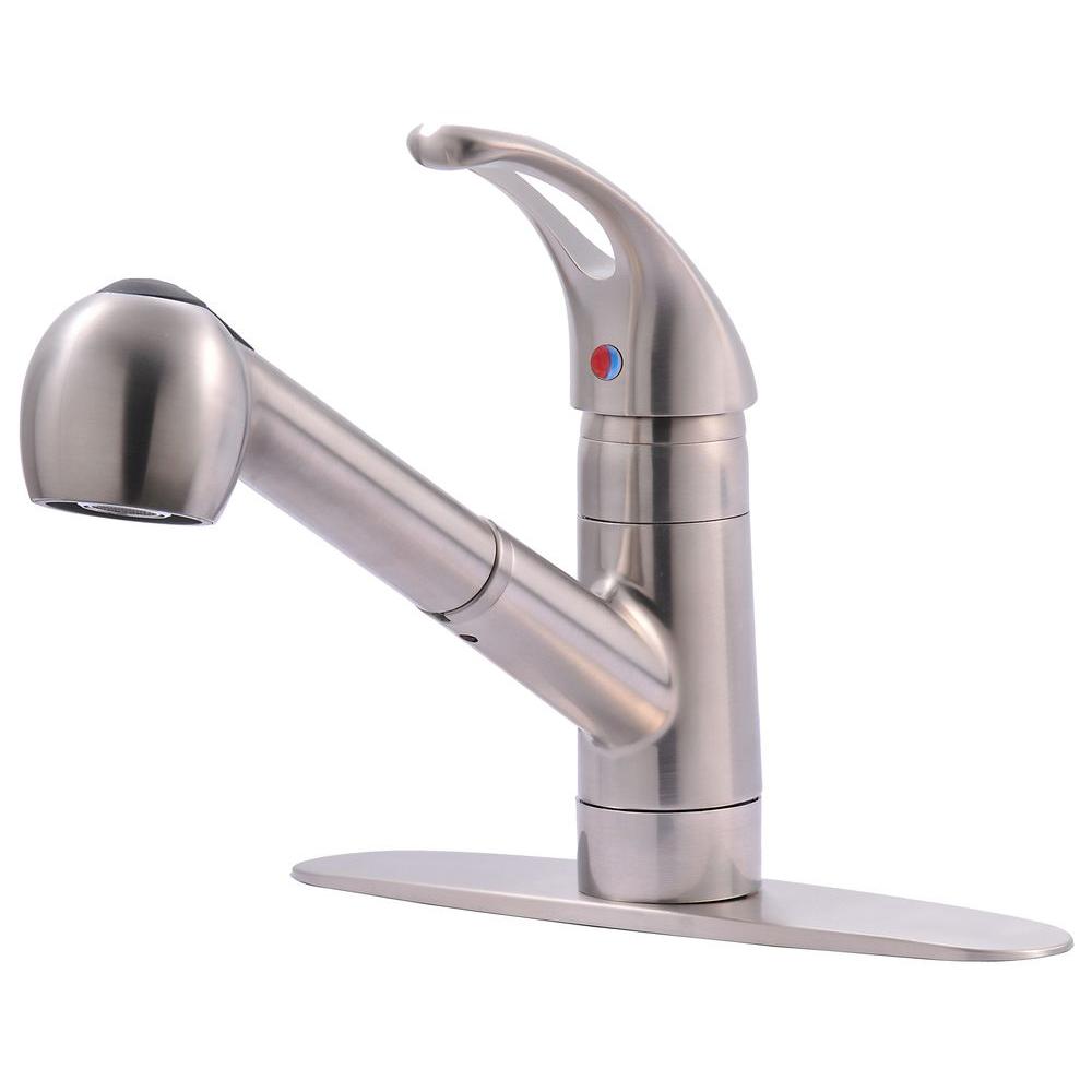 VIGO Single Handle Pull Out Sprayer Kitchen Faucet With Soap