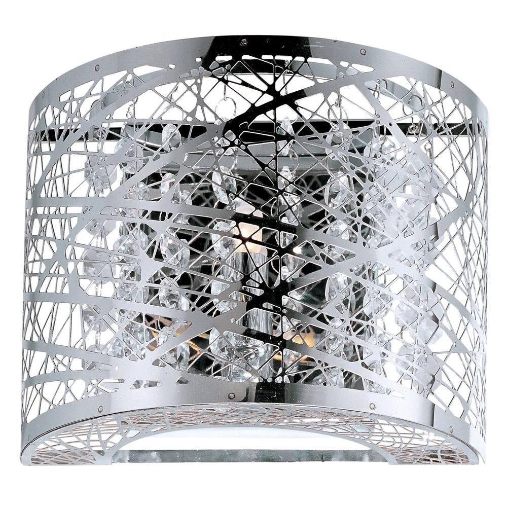 Decor Living 1-Light Chrome Sconce Light-120WV - The Home Depot