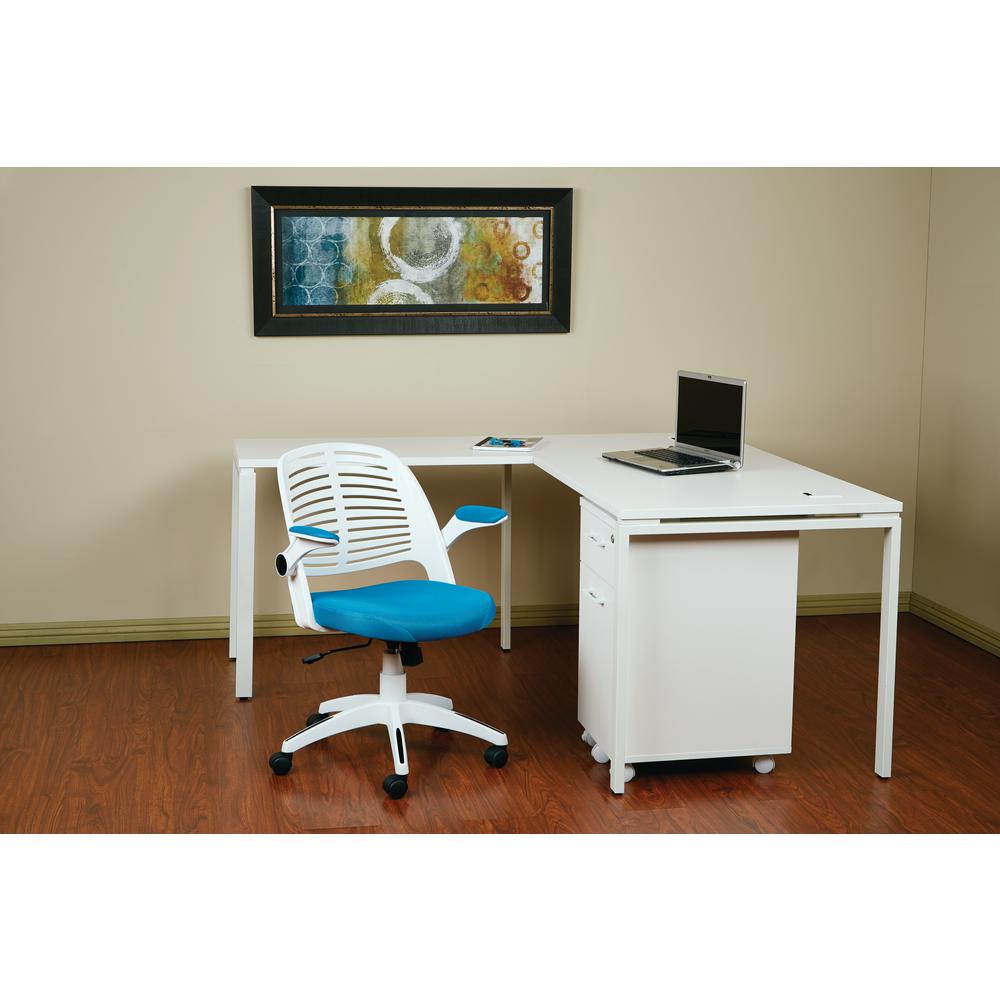 Office Desk Chair Plastic White Chairs Home Tyler White And Blue Office Chair