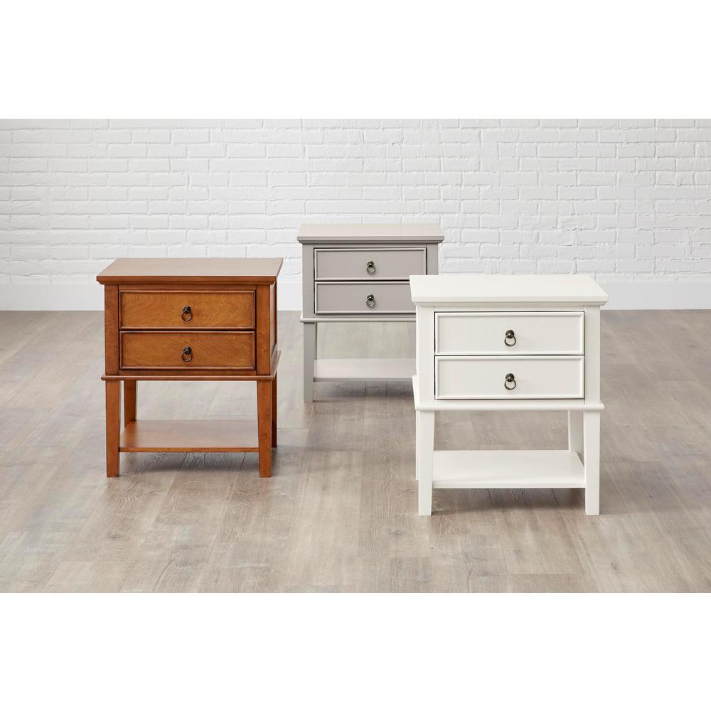 Stylewell Grantley 2 Drawer Ivory Wood Nightstand 22 In W X 25 2