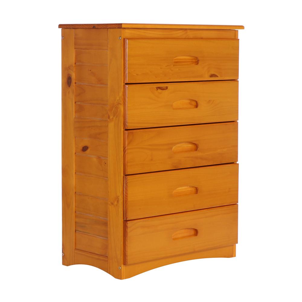 American Furniture Classics Honey Pine 17 in deep Solid Pine Five