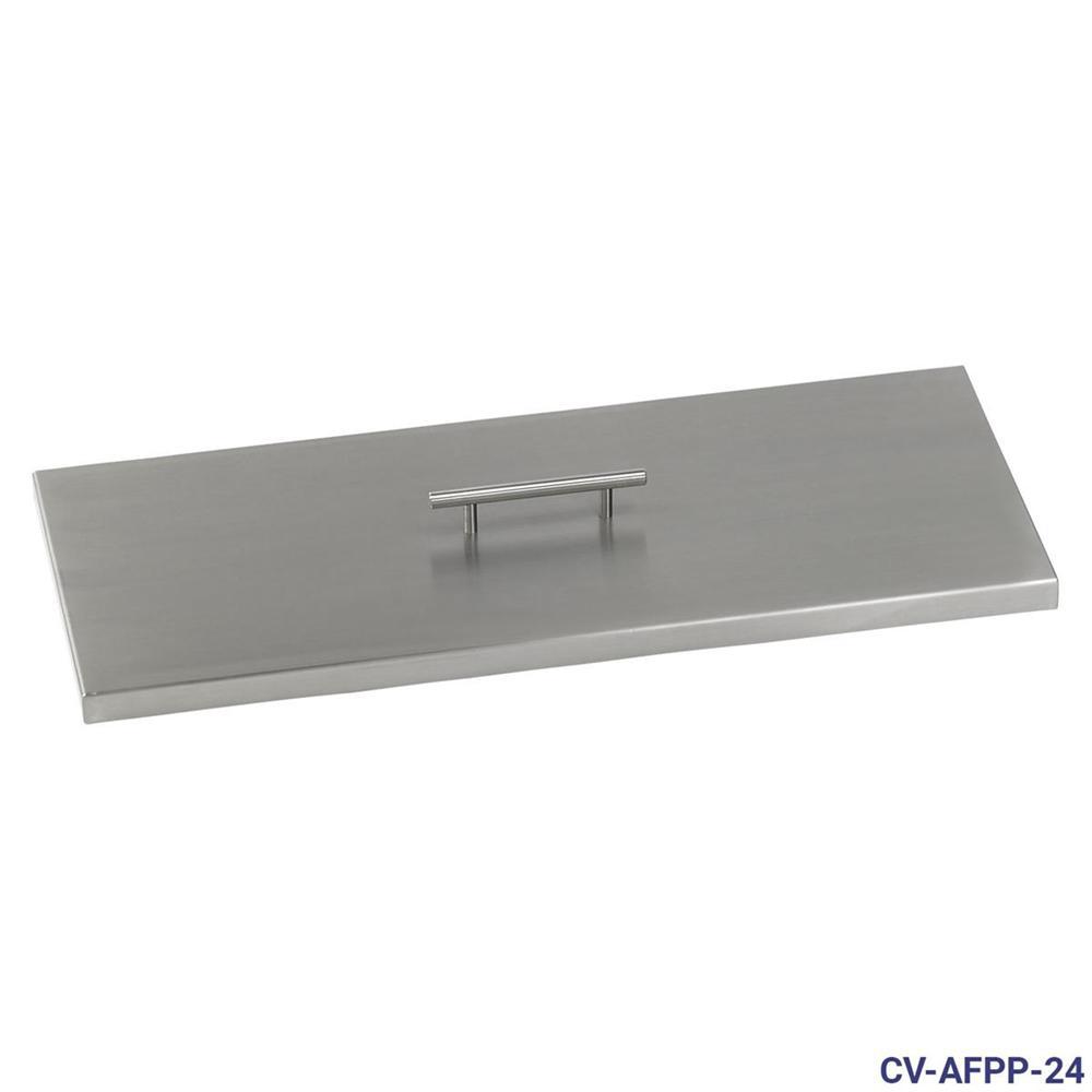 American Fire Glass 24 In X 8 Stainless Steel Cover Rectangular Stainless Steel Cover Rectangular Drop In Fire Pit Pan