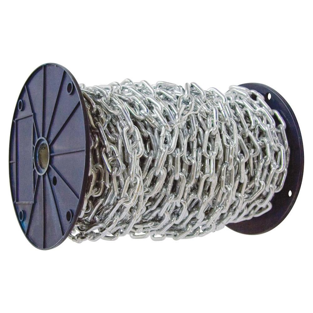 KingChain 3/16 in. x 100 ft. Grade 30 Proof Coil Chain Zinc Plated ...