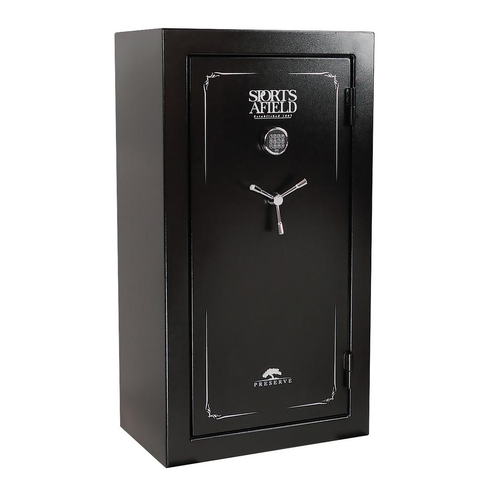 Sports Afield Preserve Series 32 Gun Textured Gloss Black Fire Resistant Waterproof E Lock Gun Safe