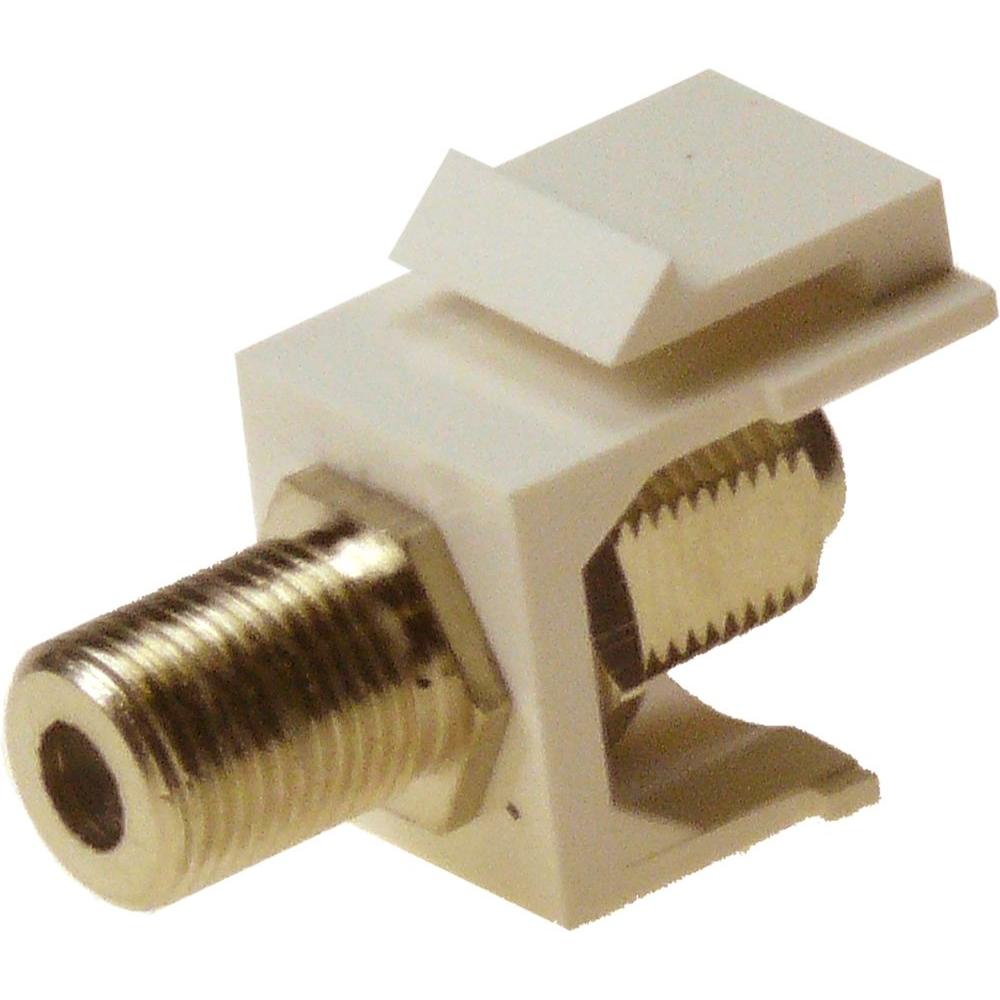 NTW 3.5 mm Silver F/F FeedThrough SnapIn Keystone Jack Insert White