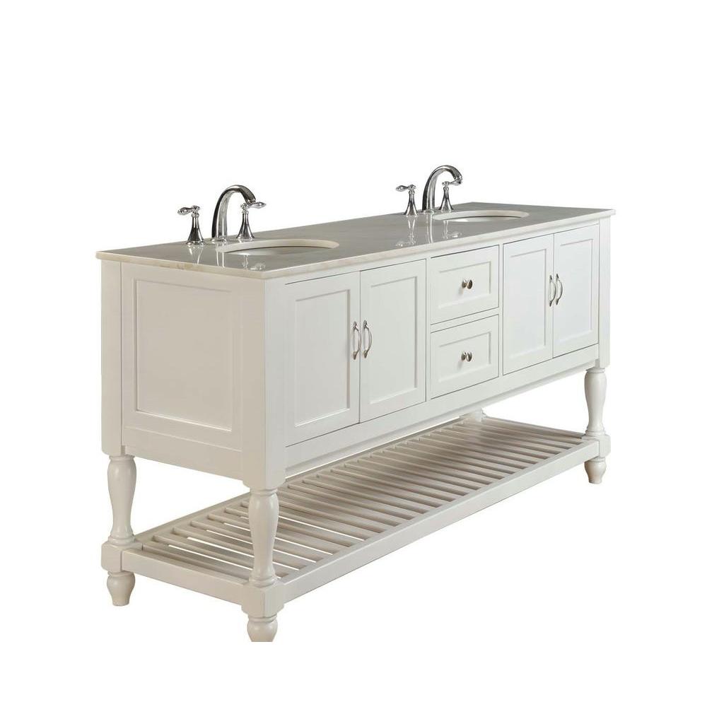 Direct Vanity Sink Mission Turnleg 70 In Double Pearl Direct Vanity Sink Mission Turnleg 70 In Double Pearl White With Marble